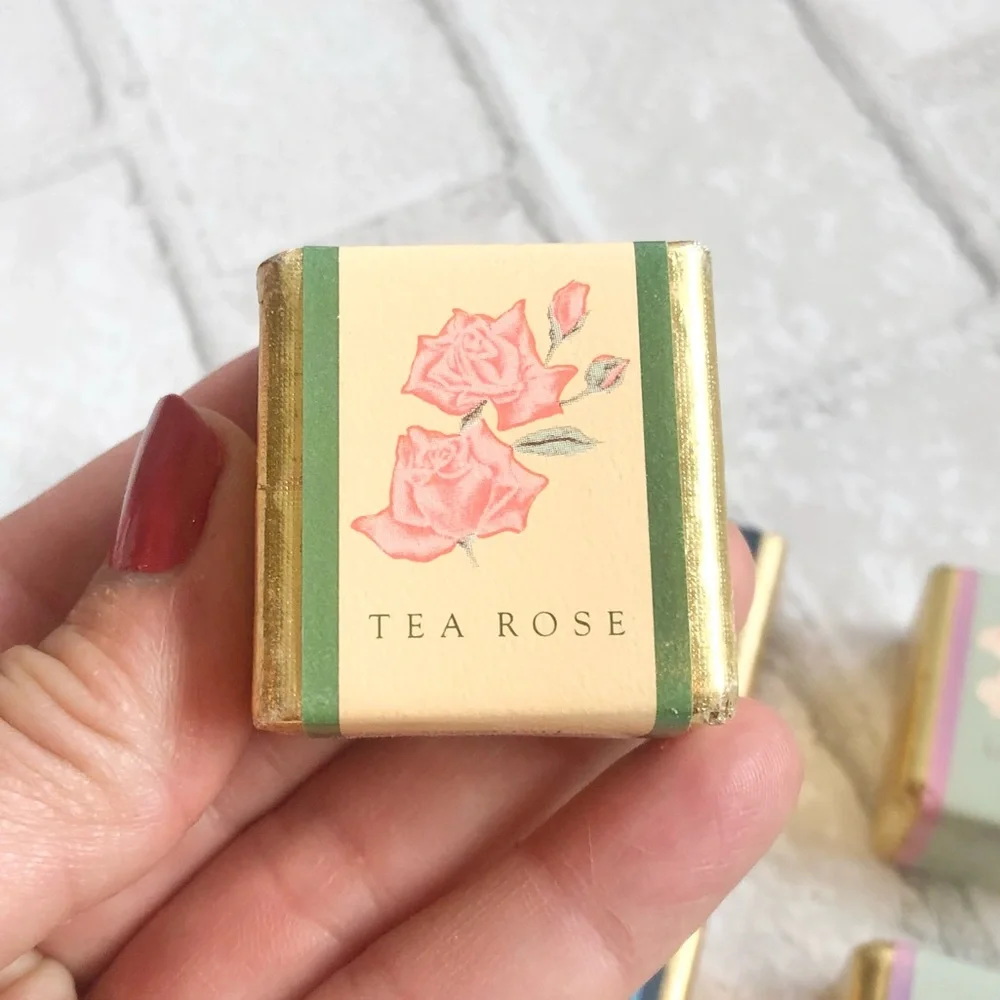 Vintage Ben Rickert English Bath Cubes Set 8pc Tea Rose Lily Lavender